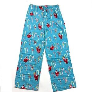 The Company Store Christmas Pajama Pants Santa Candy Cane